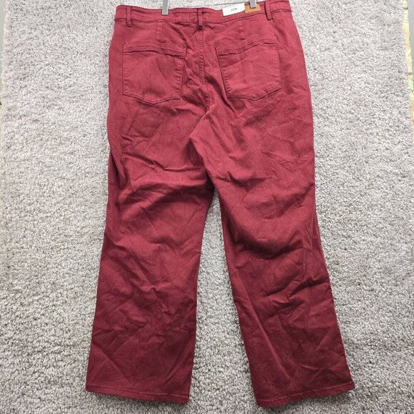 Judy Blue Jeans Womens 22W Burgundy Belfast High Rise Straight NWT Boho - Picture 4 of 15